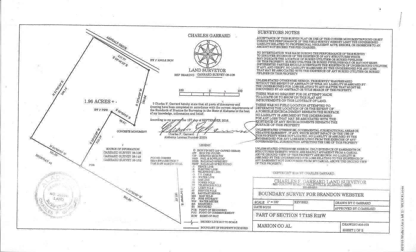2 Acres of Commercial Land for Sale in Winfield, Alabama