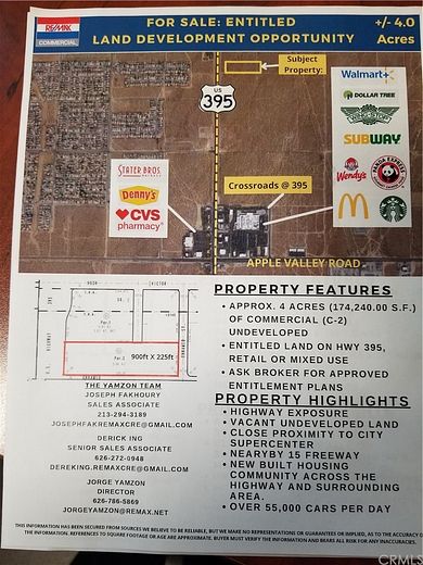 4 Acres of Commercial Land for Sale in Victorville, California