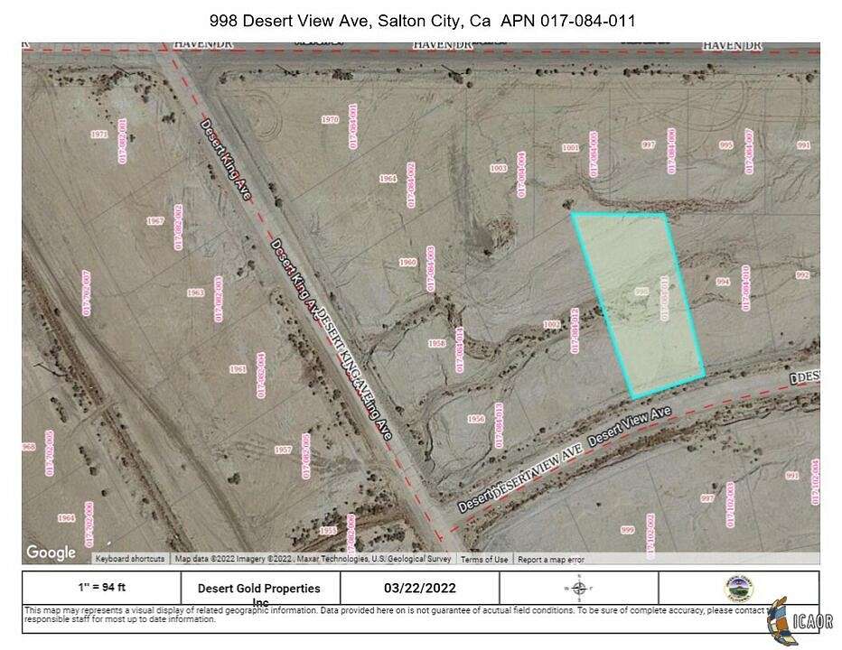 0.33 Acres of Residential Land for Sale in Salton City, California