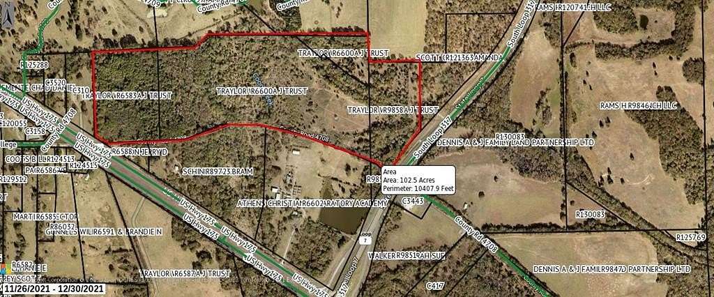 94.5 Acres of Recreational Land for Sale in Athens, Texas