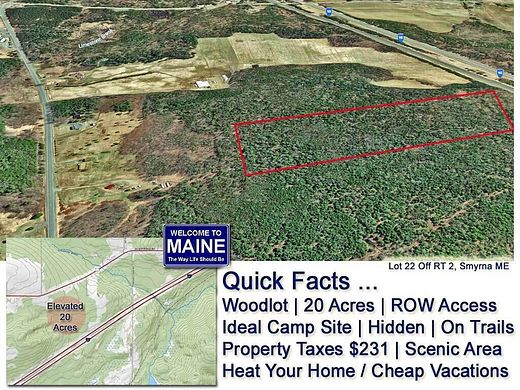 20 Acres of Recreational Land for Sale in Smyrna Town, Maine