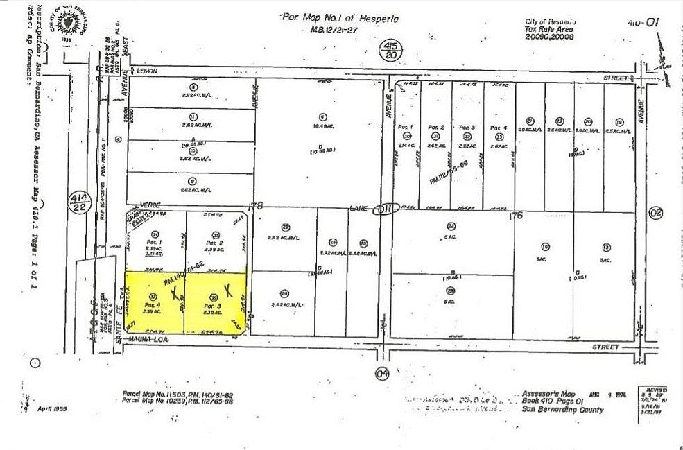 4.8 Acres of Commercial Land for Sale in Hesperia, California