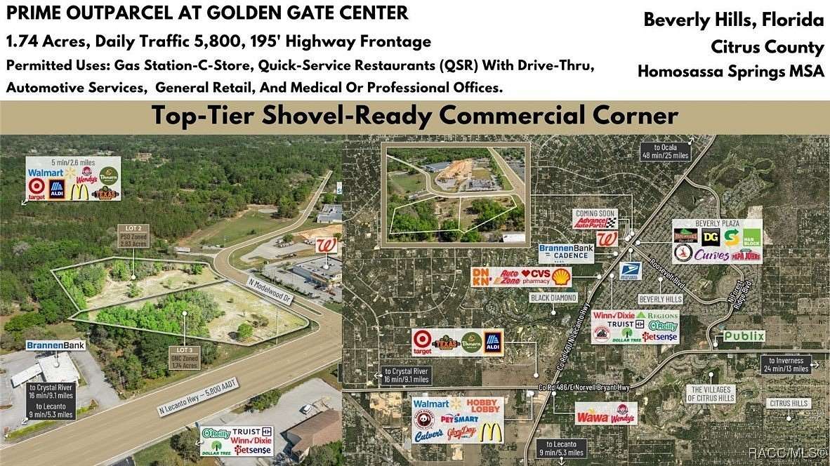 1.74 Acres of Commercial Land for Sale in Beverly Hills, Florida