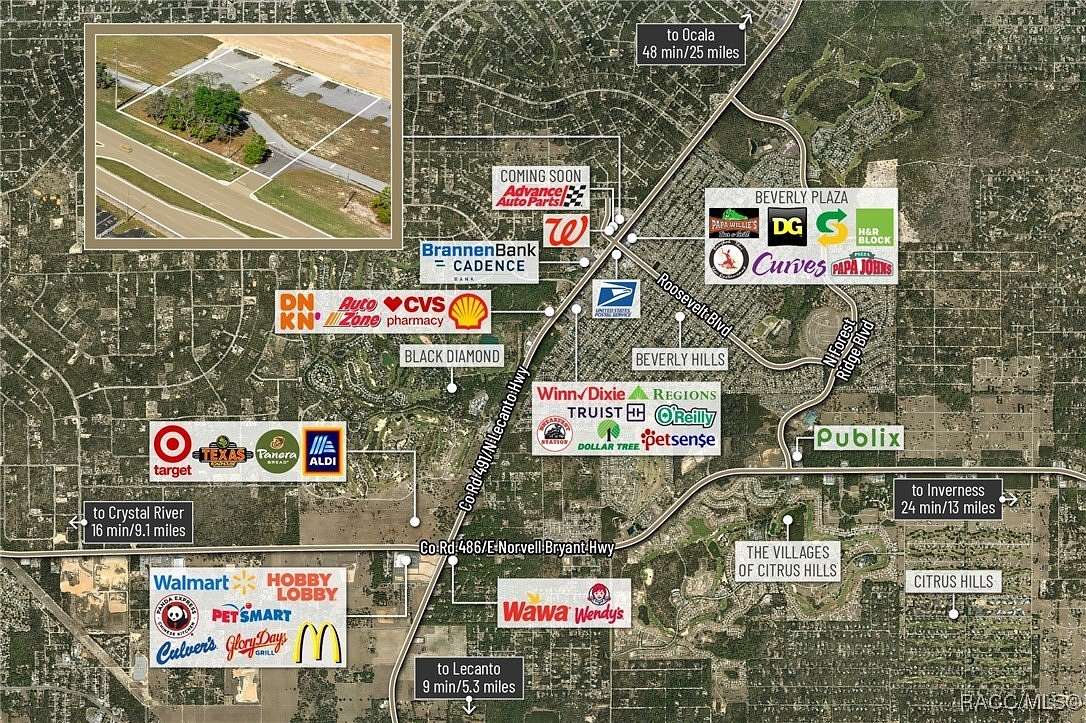 1.17 Acres of Commercial Land for Sale in Beverly Hills, Florida