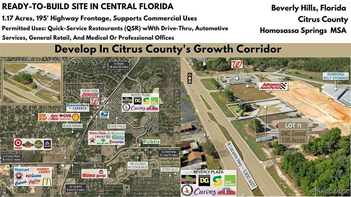 1.17 Acres of Commercial Land for Sale in Beverly Hills, Florida