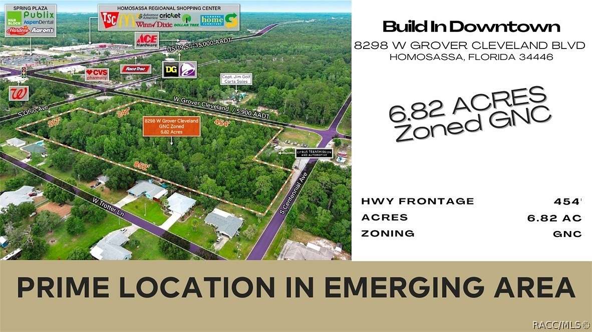 6.82 Acres of Mixed-Use Land for Sale in Homosassa, Florida