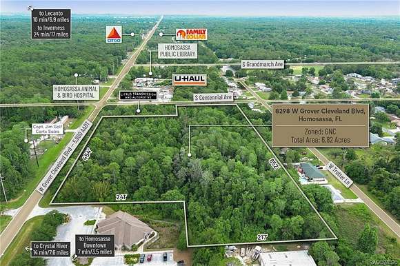 6.8 Acres of Mixed-Use Land for Sale in Homosassa, Florida