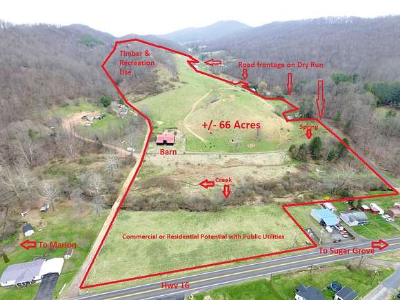66.6 Acres of Land for Sale in Marion, Virginia