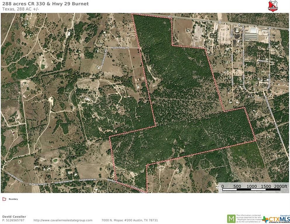 288 Acres of Agricultural Land for Sale in Burnet, Texas