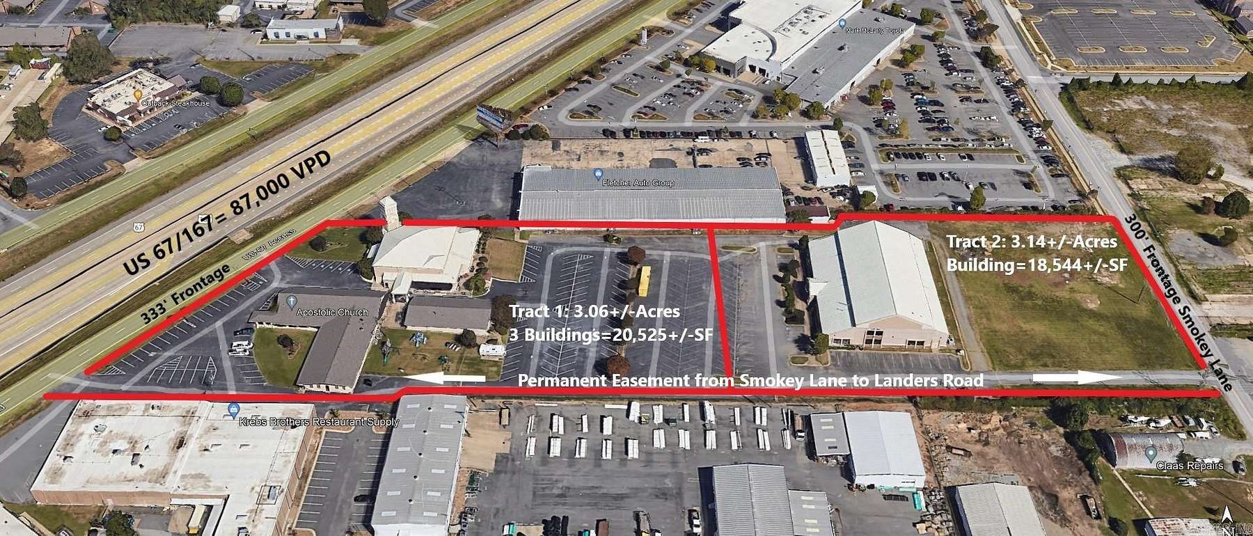 6.3 Acres of Improved Commercial Land for Sale in North Little Rock, Arkansas