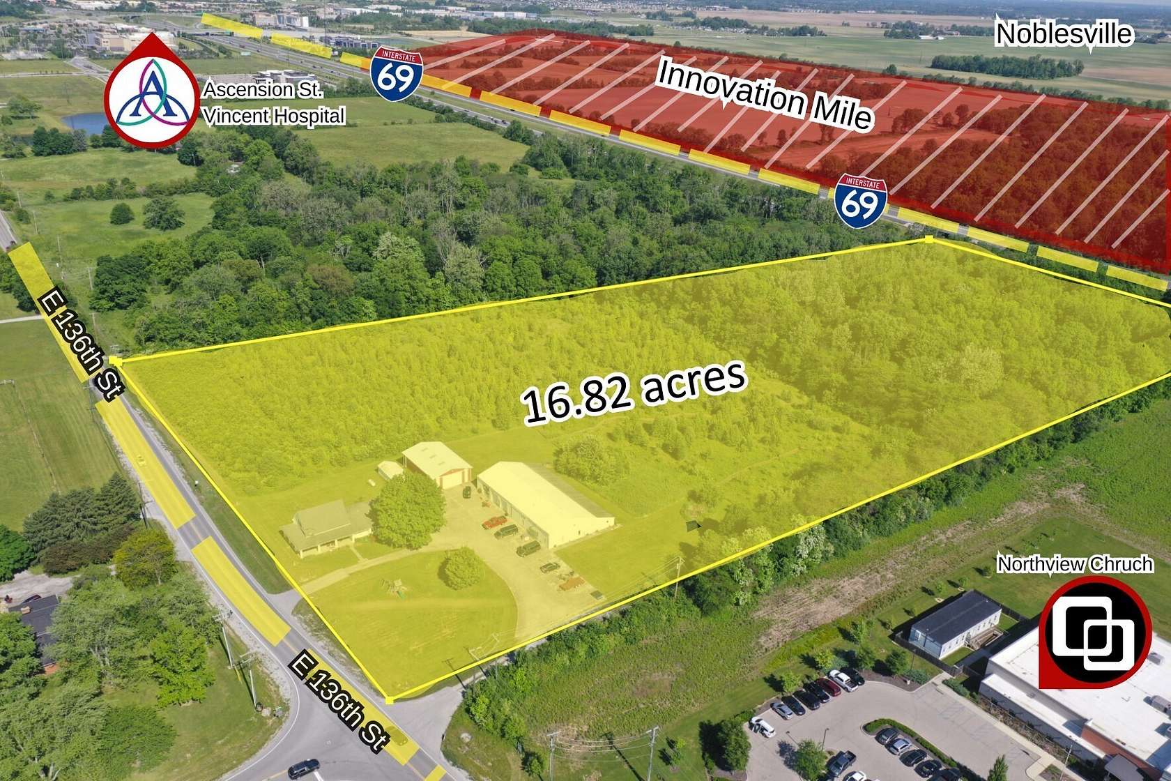 16.8 Acres of Mixed-Use Land for Sale in Fishers, Indiana