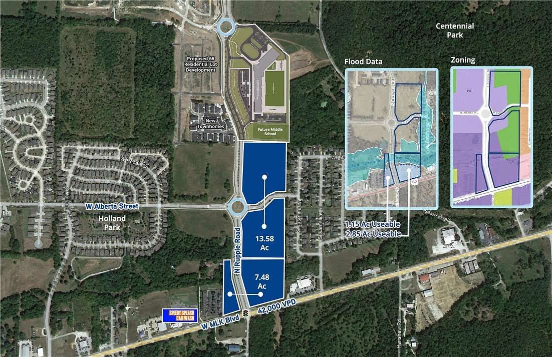 13.6 Acres of Mixed-Use Land for Sale in Fayetteville, Arkansas