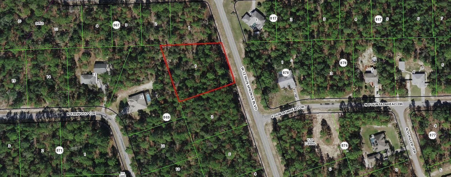 1.2 Acres of Residential Land for Sale in Citrus Springs, Florida