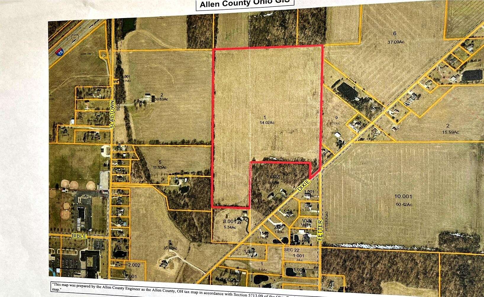 54 Acres of Agricultural Land for Sale in Lima, Ohio