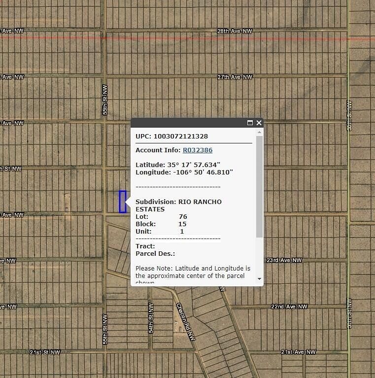 0.5 Acres of Residential Land for Sale in Rio Rancho, New Mexico