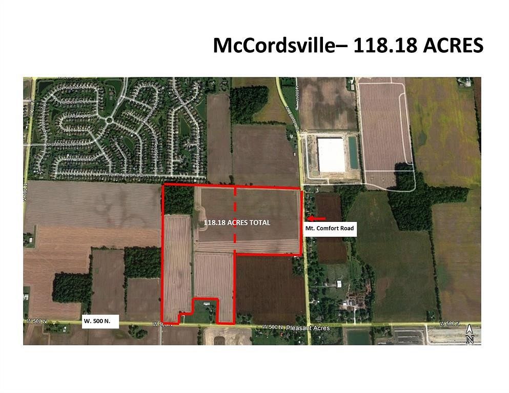 118.18 Acres of Land for Sale in McCordsville, Indiana