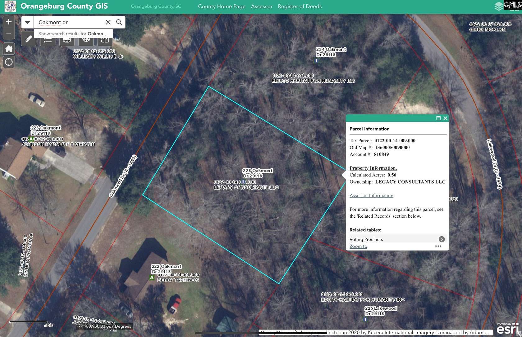 0.56 Acres of Land for Sale in Orangeburg, South Carolina