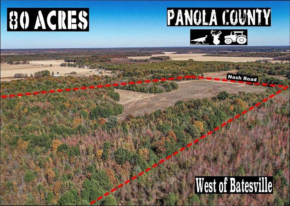 80 Acres of Land for Sale in Batesville, Mississippi