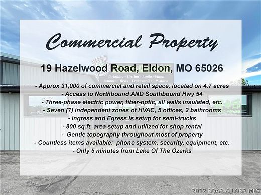 4.7 Acres of Improved Commercial Land for Sale in Eldon, Missouri