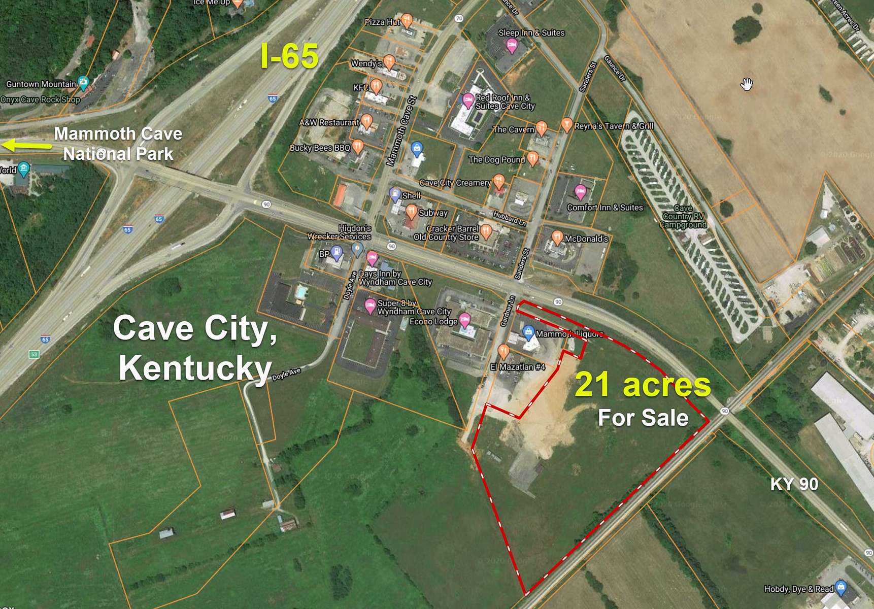 21 Acres of Recreational Land & Farm for Sale in Cave City, Kentucky