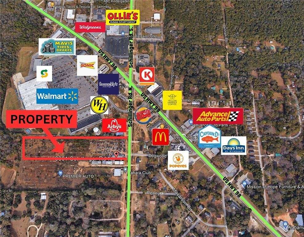 8 Acres of Commercial Land for Sale in Semmes, Alabama