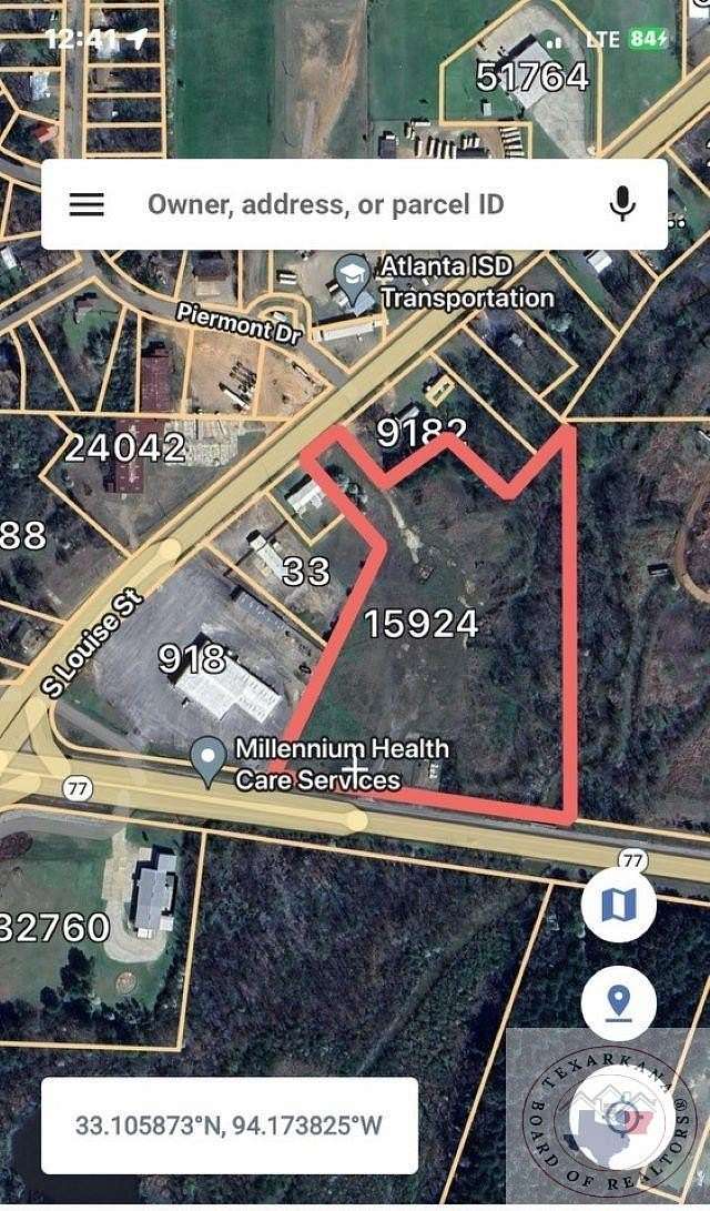 8.92 Acres of Commercial Land for Sale in Atlanta, Texas