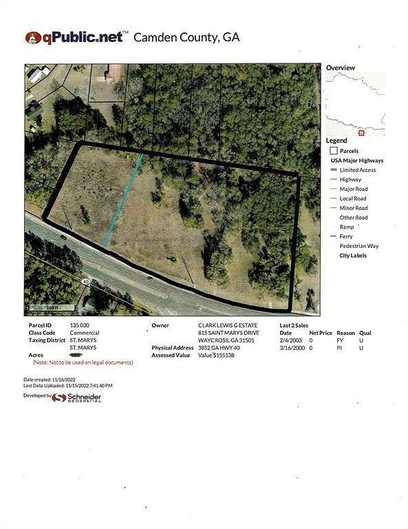 6.1 Acres of Commercial Land for Sale in St. Marys, Georgia