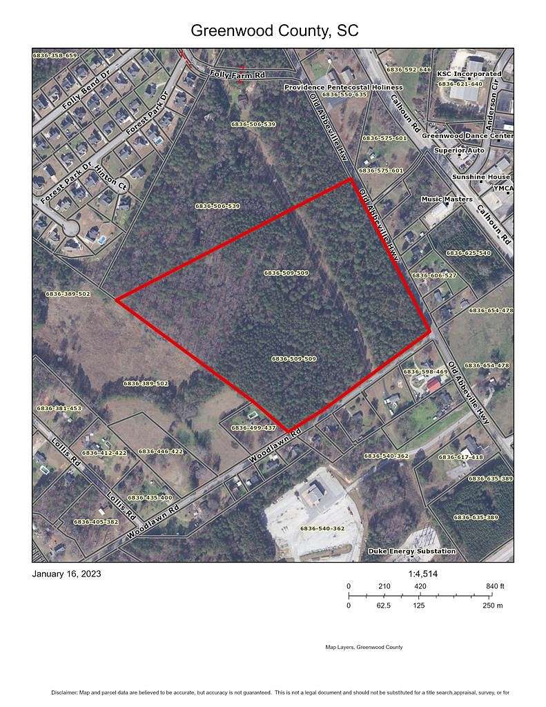 33.3 Acres of Mixed-Use Land for Sale in Greenwood, South Carolina