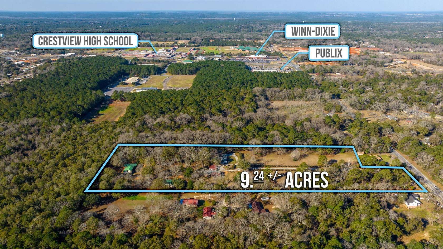 9.24 Acres of Residential Land with Home for Sale in Crestview, Florida
