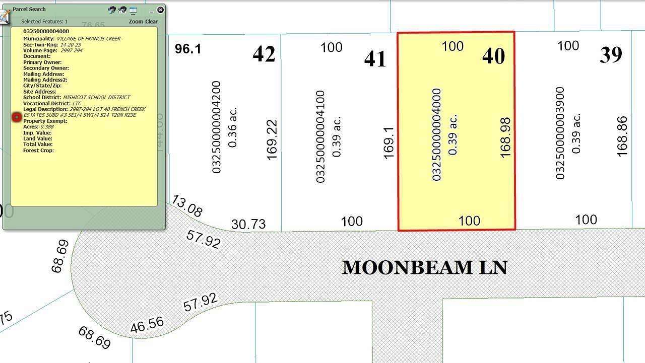 0.39 Acres of Land for Sale in Francis Creek, Wisconsin
