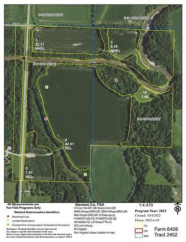 134 Acres of Agricultural Land for Sale in Pattonsburg, Missouri