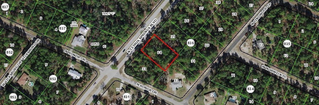 0.54 Acres of Residential Land for Sale in Citrus Springs, Florida