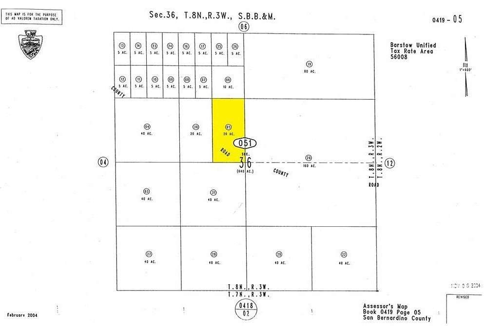 20 Acres of Land for Sale in Barstow, California