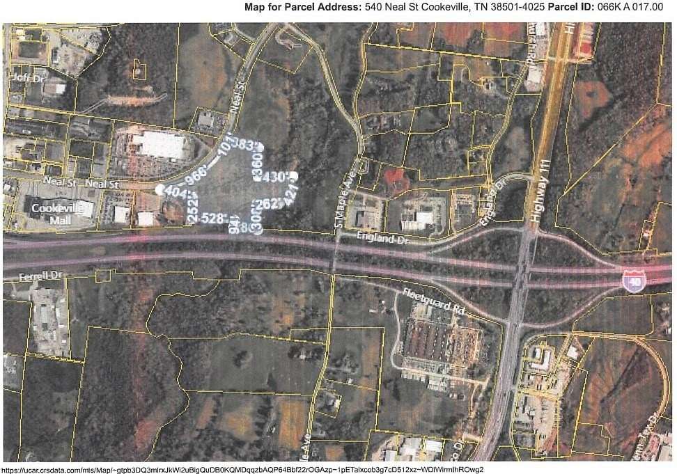 19.53 Acres of Commercial Land for Sale in Cookeville, Tennessee