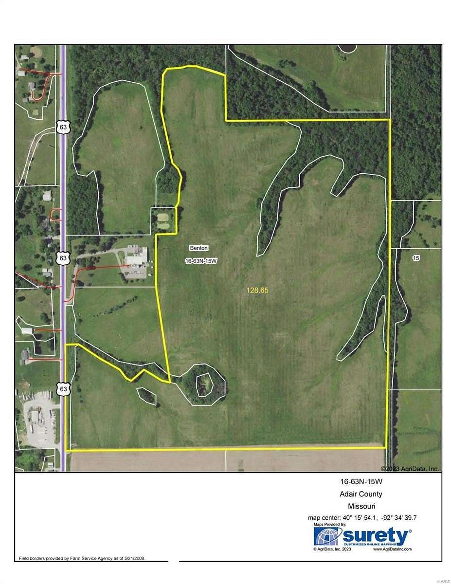 126.39 Acres of Agricultural Land for Sale in Kirksville, Missouri