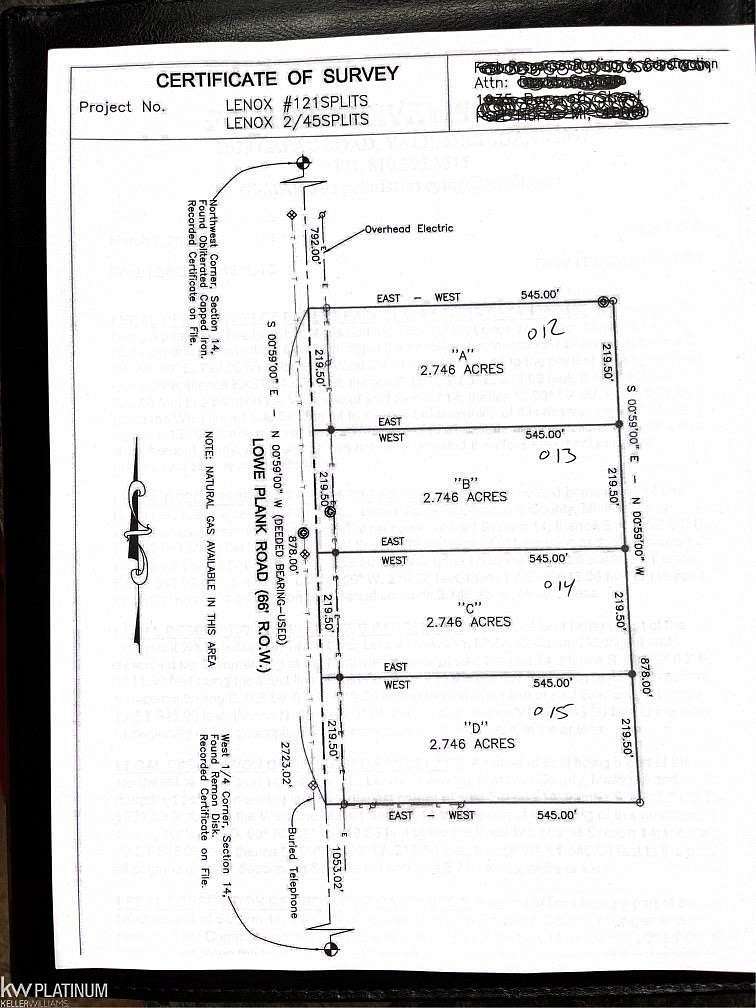 2.74 Acres of Residential Land for Sale in Lenox Township, Michigan