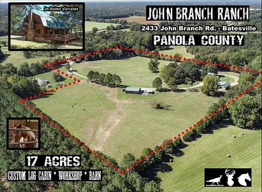 17.4 Acres of Land with Home for Sale in Batesville, Mississippi