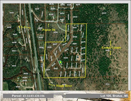 1.3 Acres of Residential Land for Sale in Brutus, Michigan