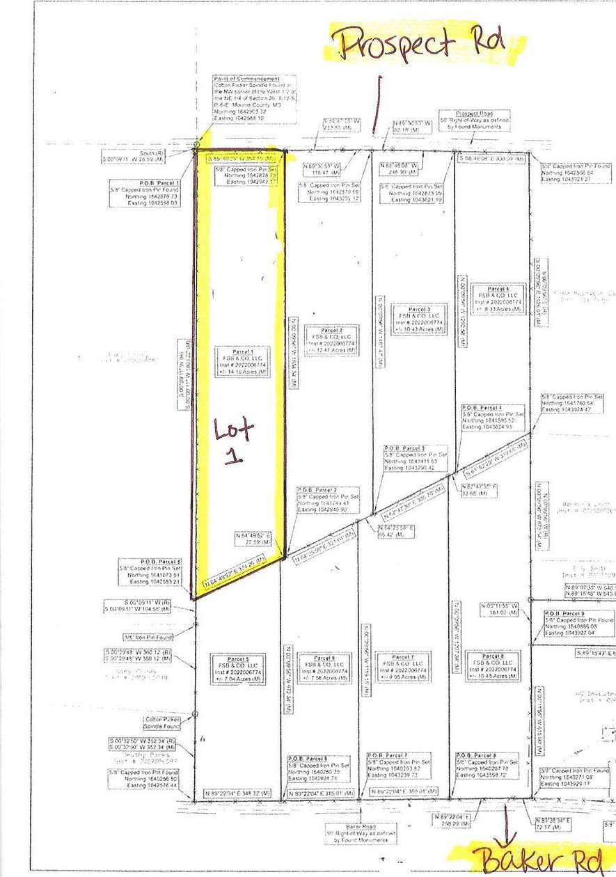 14.2 Acres of Land for Sale in Nettleton, Mississippi