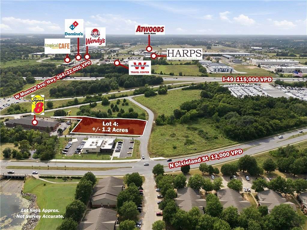 1.45 Acres of Commercial Land for Sale in Lowell, Arkansas