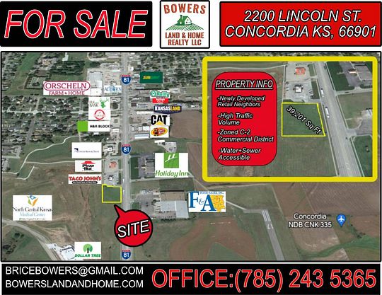 0.99 Acres of Commercial Land for Sale in Concordia, Kansas