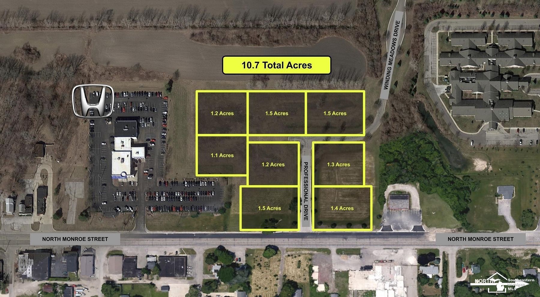 10.7 Acres of Commercial Land for Sale in Monroe, Michigan