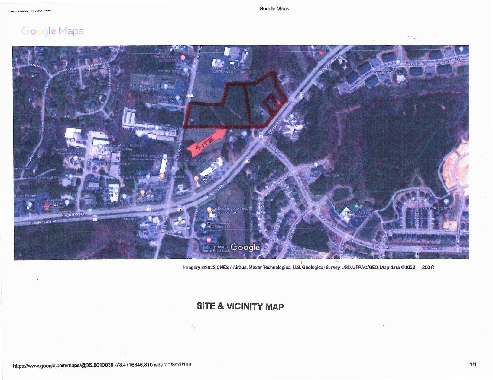5.47 Acres of Mixed-Use Land for Sale in Knightdale, North Carolina