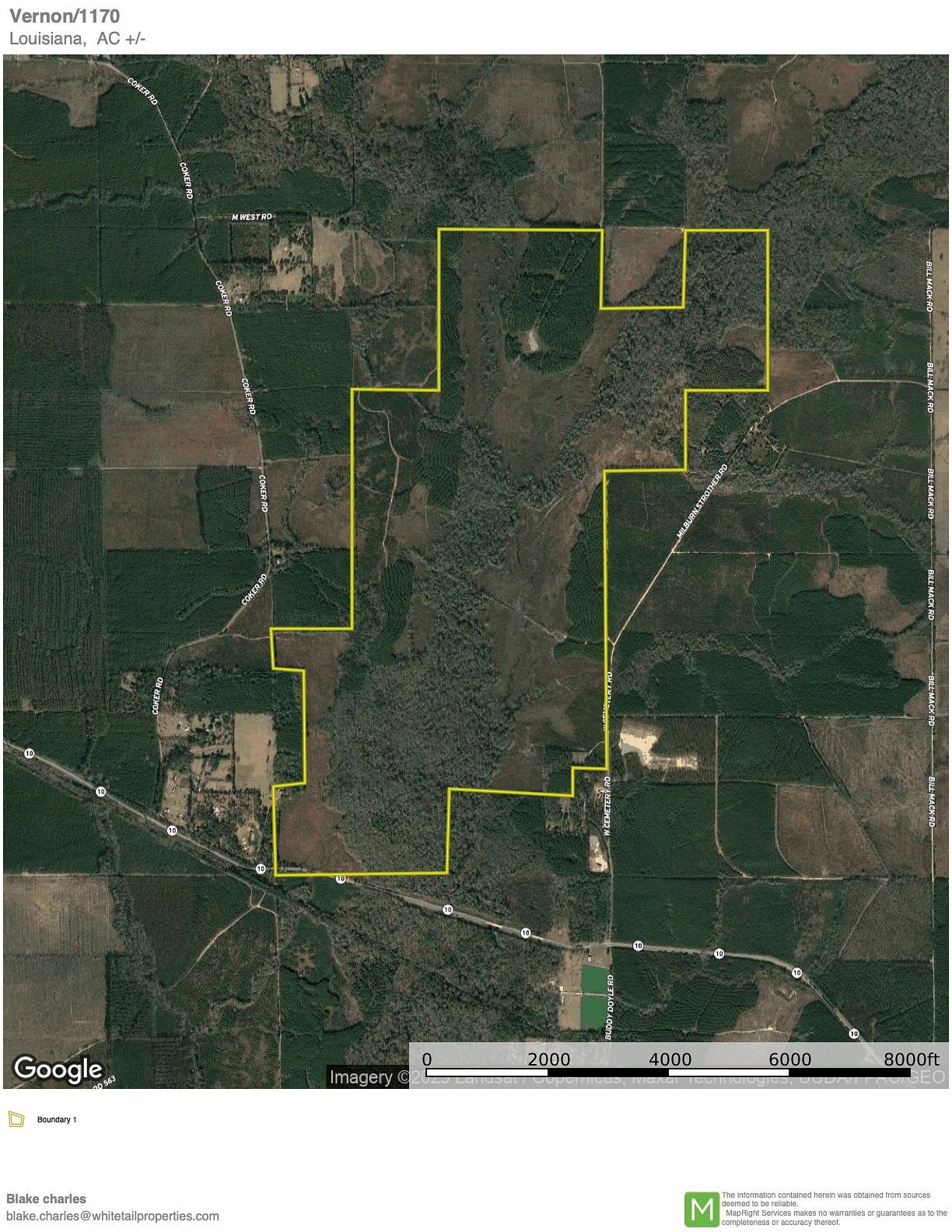 1,170 Acres of Land for Sale in Elizabeth, Louisiana