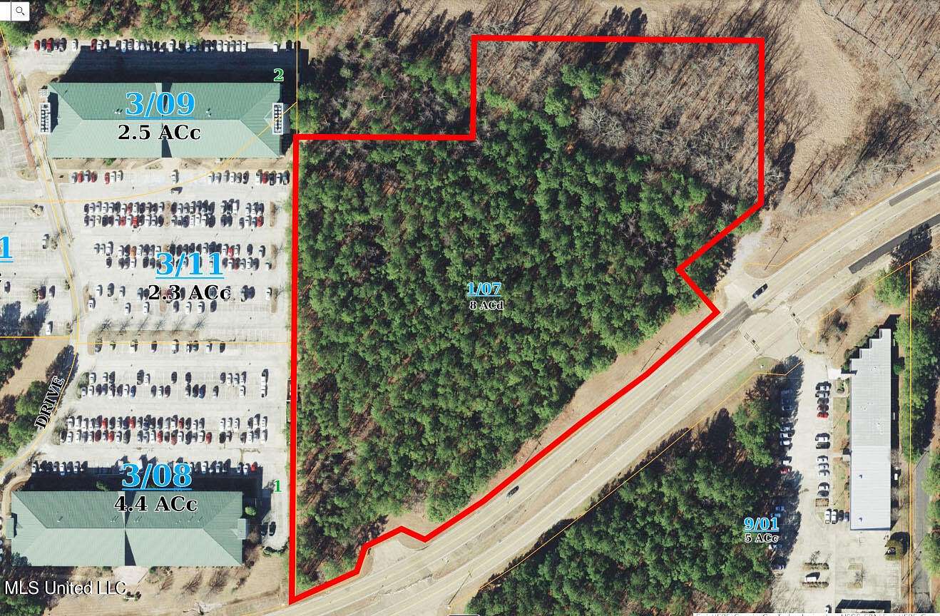 8.26 Acres of Commercial Land for Sale in Ridgeland, Mississippi