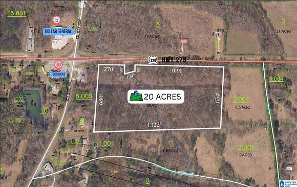 19.9 Acres of Land for Sale in Piedmont, Alabama
