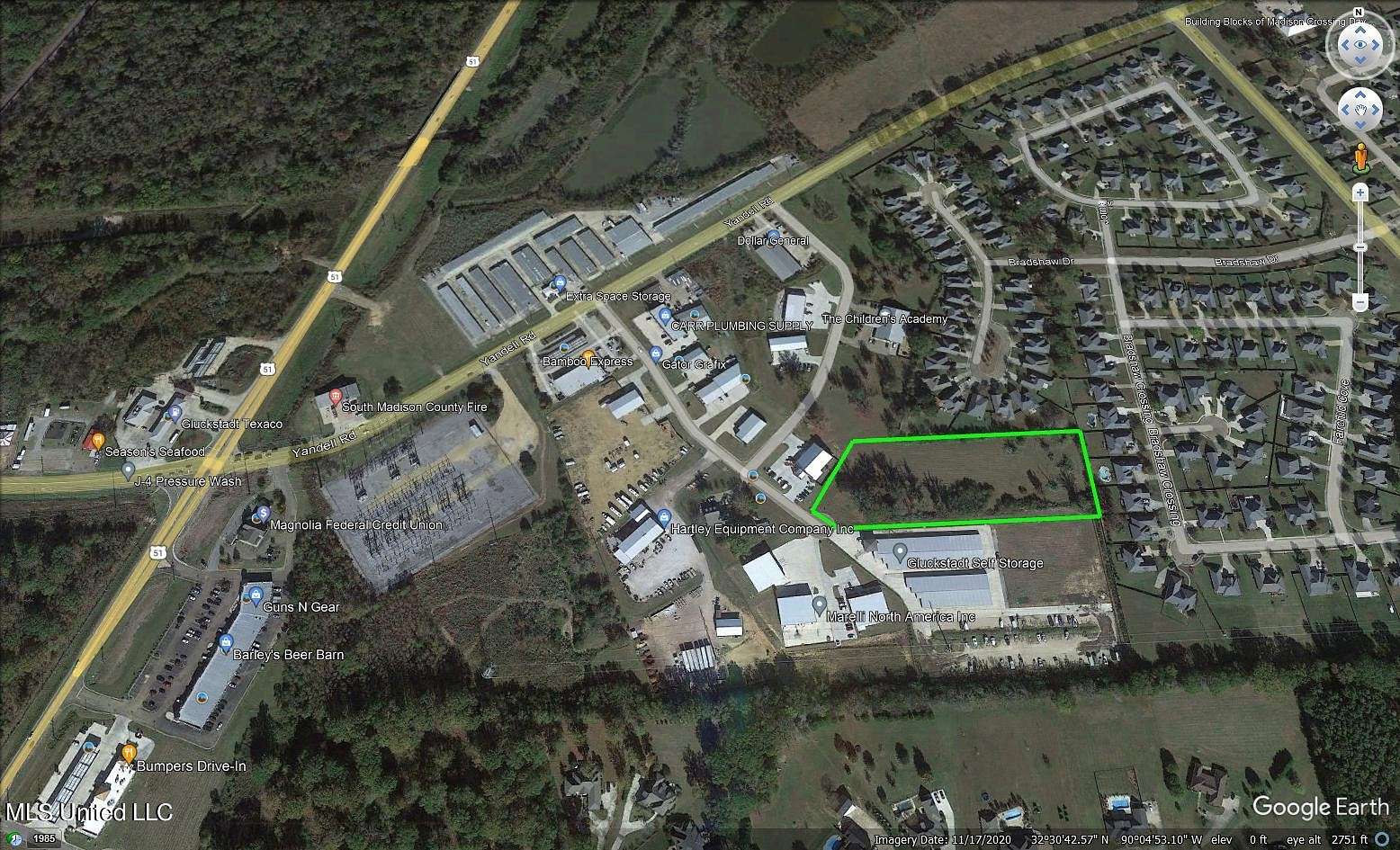 3.5 Acres of Commercial Land for Sale in Madison, Mississippi