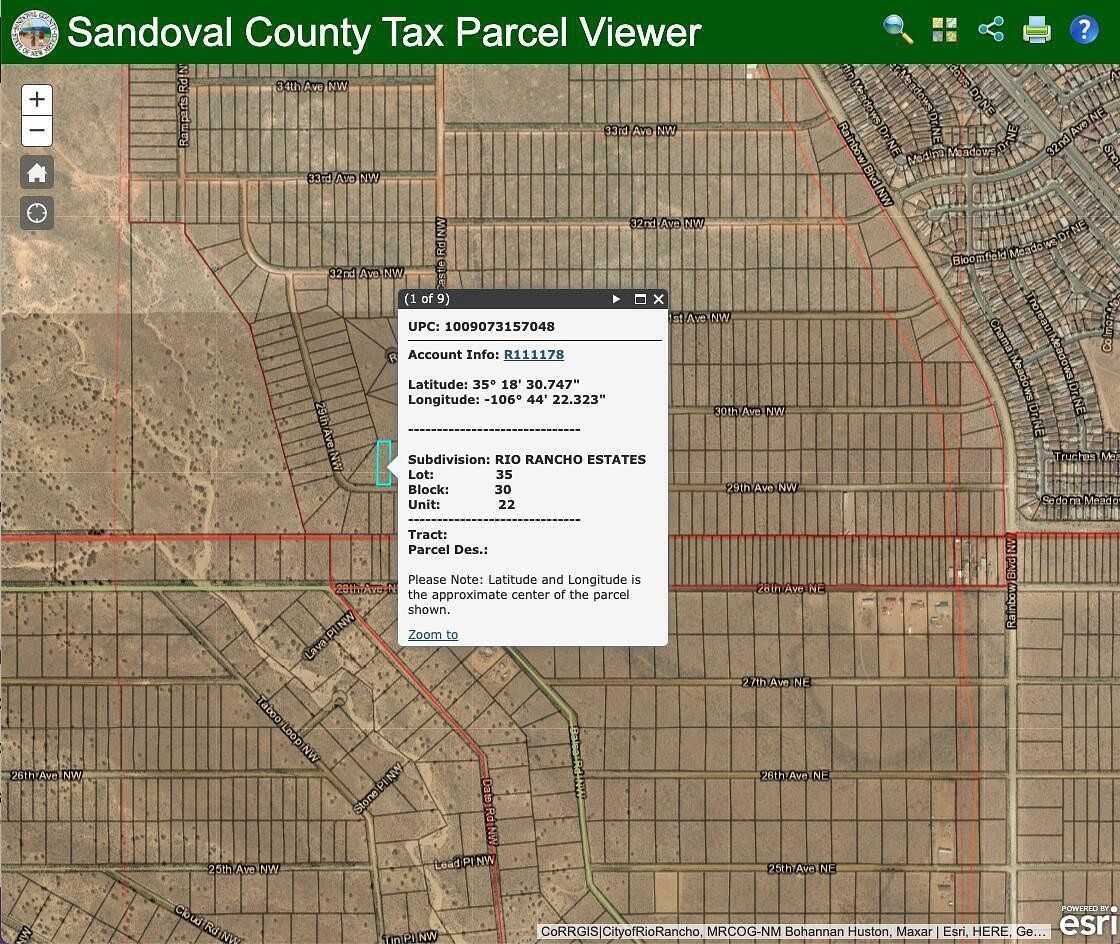 0.5 Acres of Residential Land for Sale in Rio Rancho, New Mexico