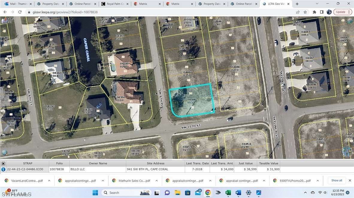 0.25 Acres of Commercial Land for Sale in Cape Coral, Florida