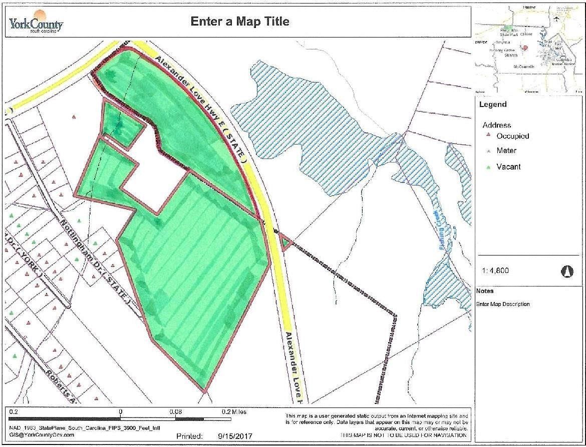 39 Acres of Commercial Land for Sale in York, South Carolina